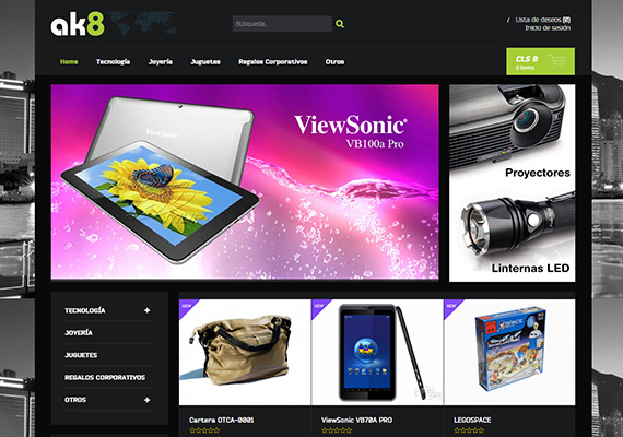 Sitio web ecommerce para empresa de importaciones. Armado y programación en Magento.