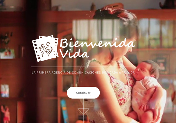 Web para proyecto Bienvenida Vida. La primera agencia de comunicaciones dedicada a la vida de las personas.