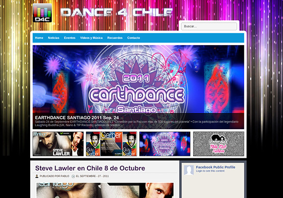 Blog de noticias y eventos de música electrónica en Chile. Diseño, armado y programación en Wordpress.