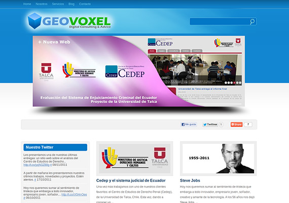 Sitio web corporativo para empresa de desarrollo tecnológico. Diseño, armado y programación en Wordpress.