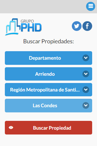 Web Mobile para Grupo PHD. Diseño, armado y programación.