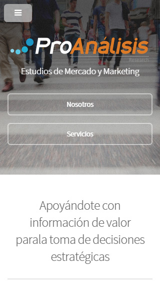 Web Mobile para ProAnálisis. Armado y programación versión responsiva.