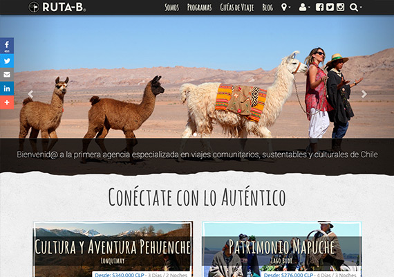 Sitio web y carro de compra para agencia digital Ruta-B. Diseño, armado y programación de la web y el sistema autoadministrable.