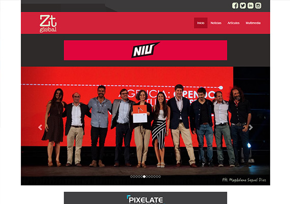 Sitio web corporativo para comunidad de publicidad y diseño. Armado y programación de la web y el sistema autoadministrable.